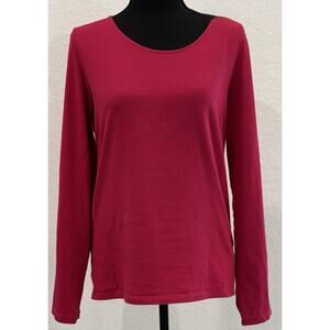Lands’ End Hot Pink Long Sleeve Women’s T-Shirt Size Medium